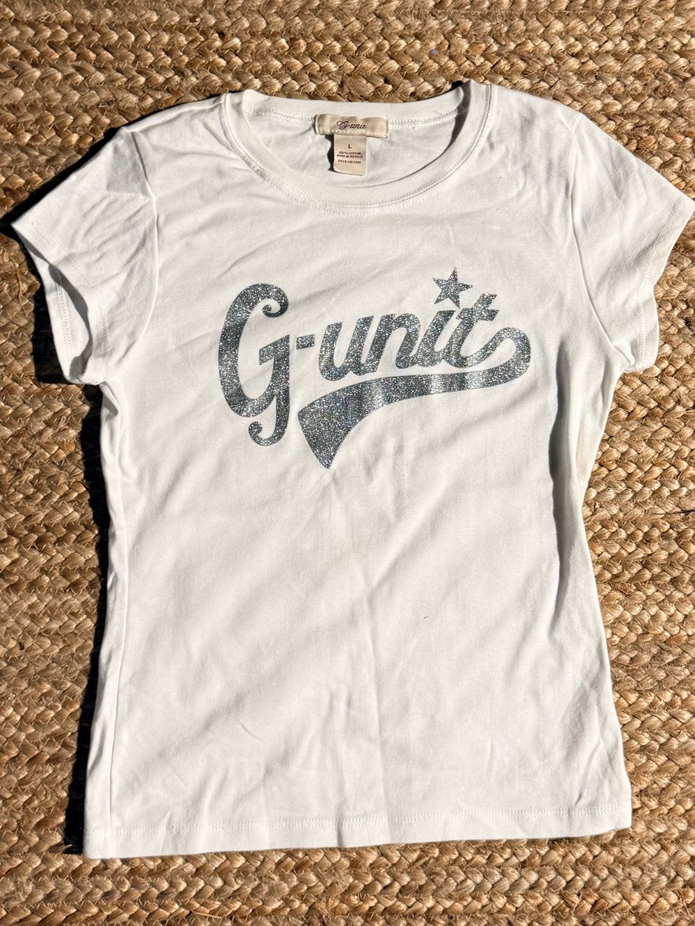 G-UNIT White Graphic Tee with Silver Logo
